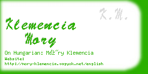 klemencia mory business card